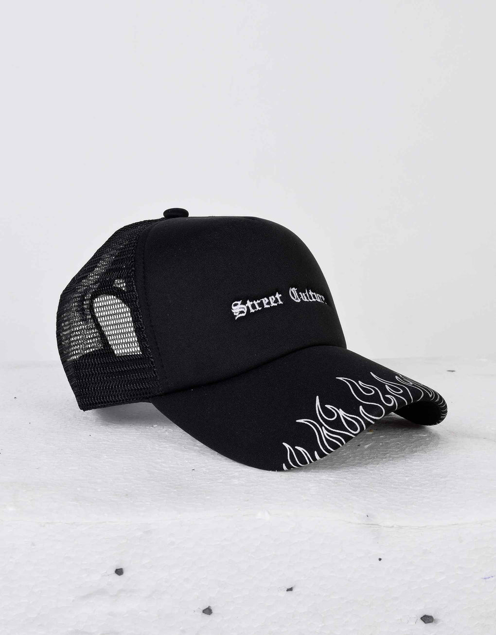 Trucker Hat - Black Flames - MEGASTORES