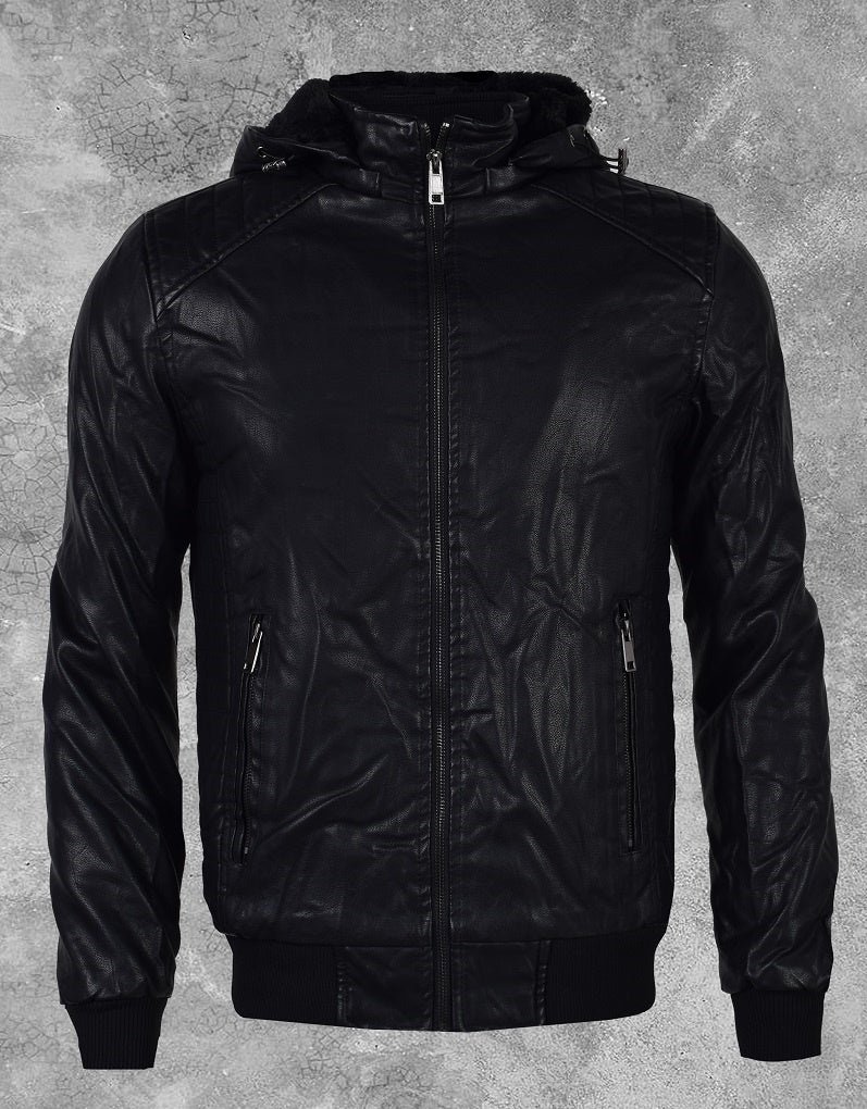 Faux Leather Jacket - MEGASTORES
