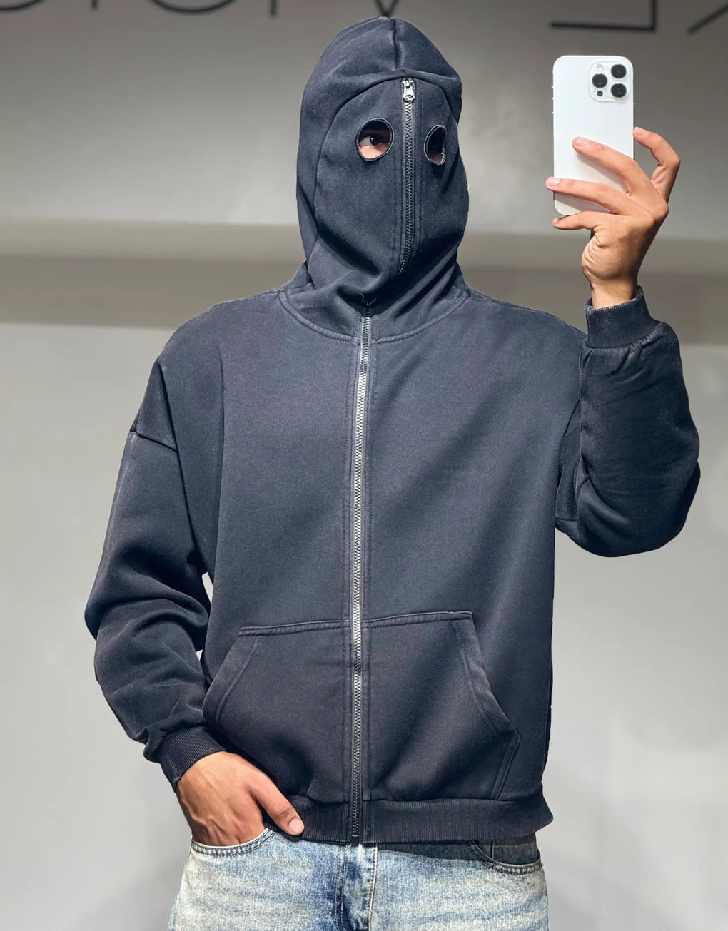 Boxy Fit Full Face Hoodie