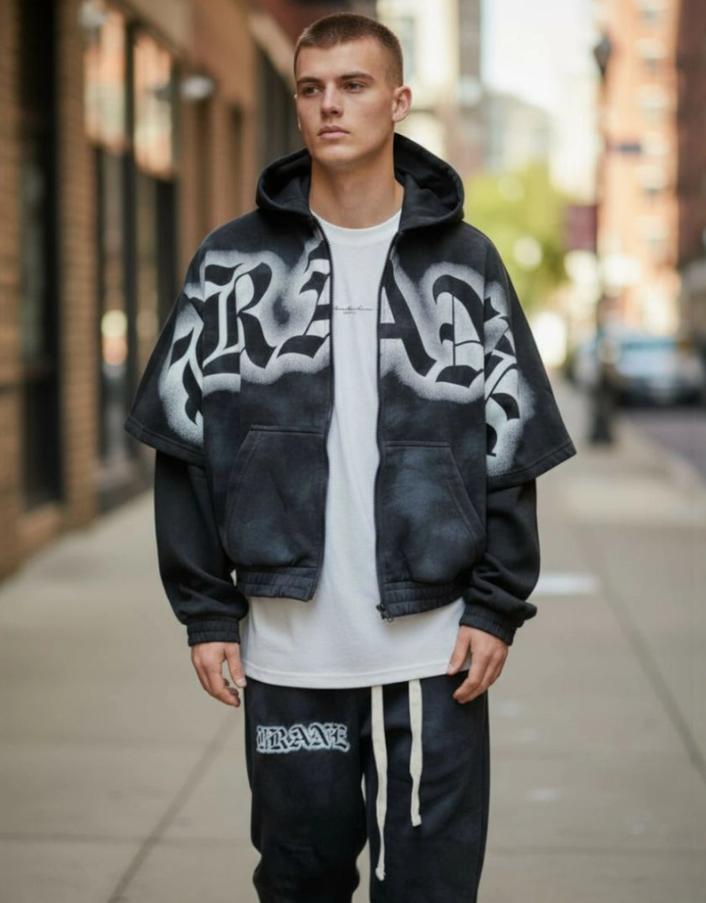 Double Sleeve Zip Hoodie