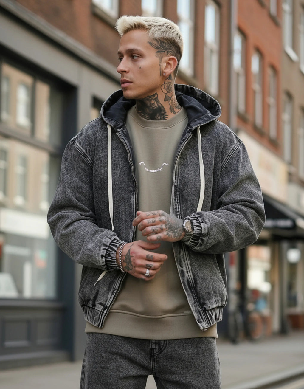 Denim Oversized Jacket - MEGASTORES