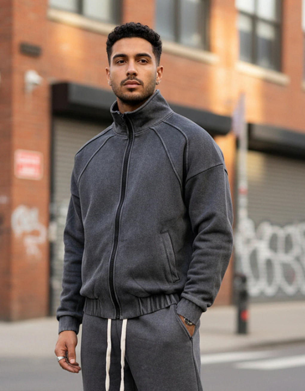 Zip Up Sweatshirt Washed