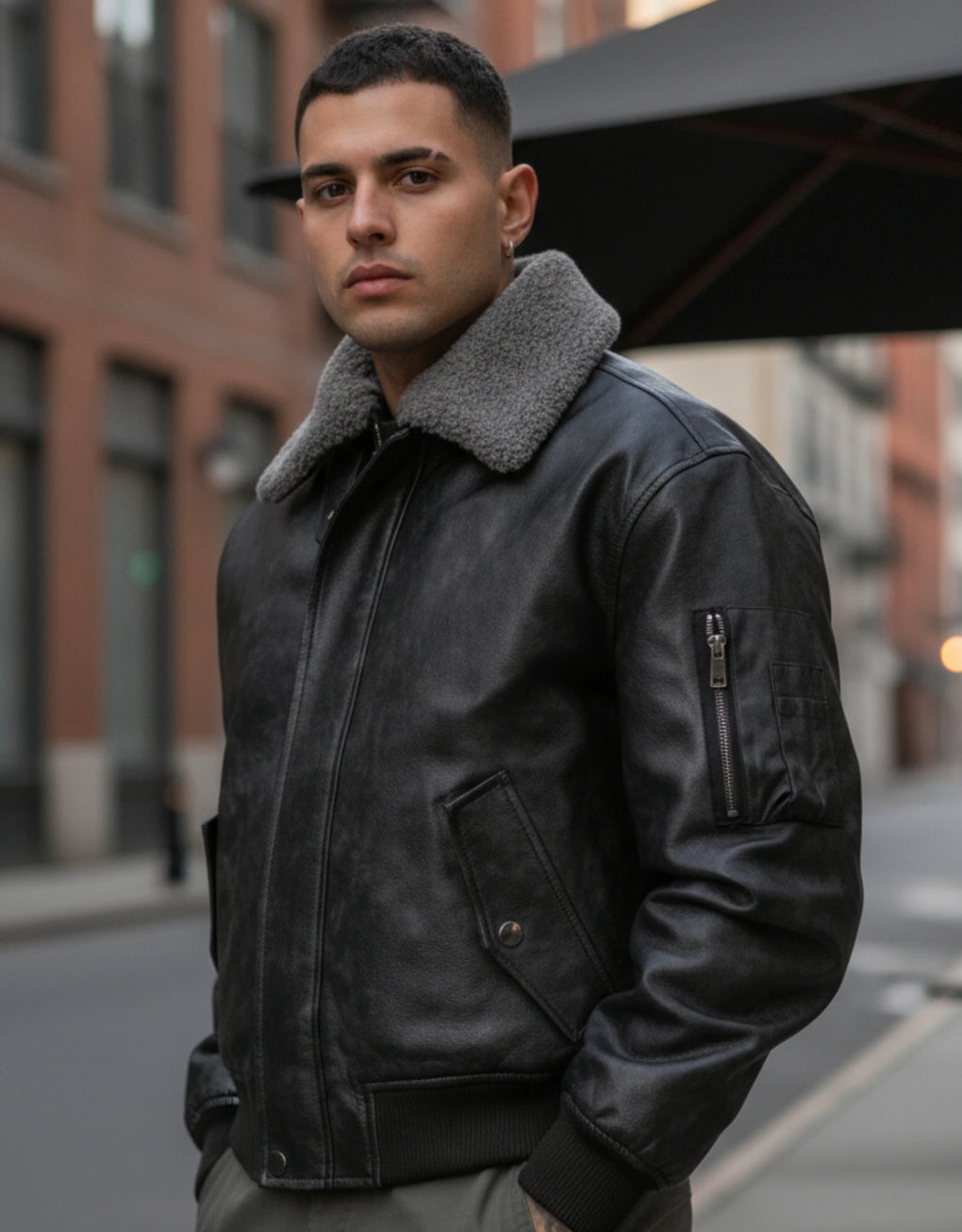 Faux Leather Oversized Jacket