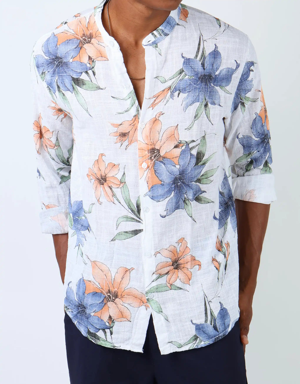 Shirt Floral Linen - MEGASTORES