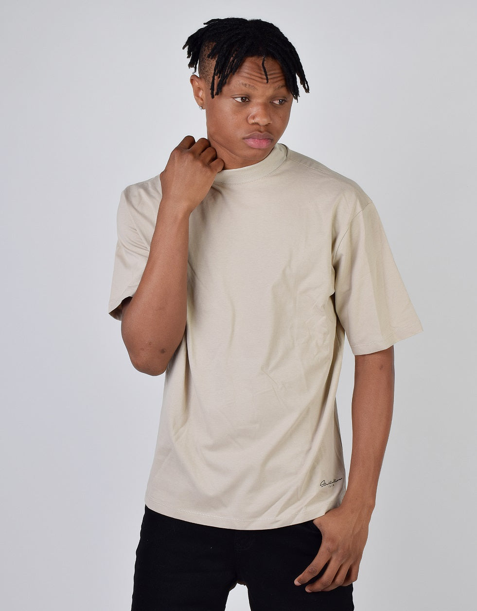 High Neck Oversized Tee - MEGASTORES