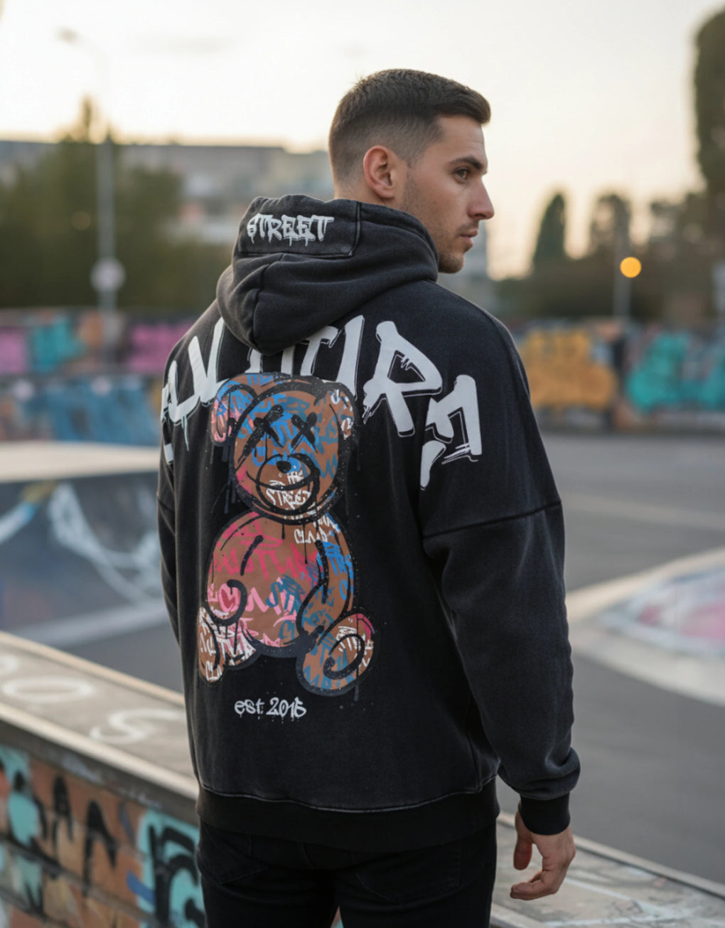 Hoodie Graffiti Washed