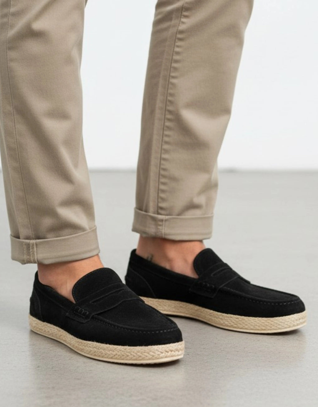 Suede Loafer Espadrilles