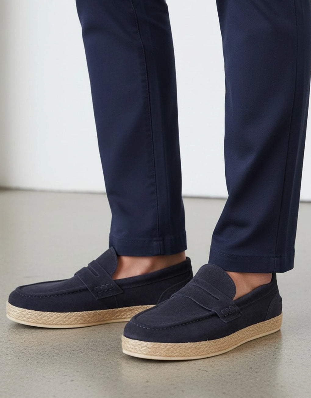 Suede Loafer Espadrilles