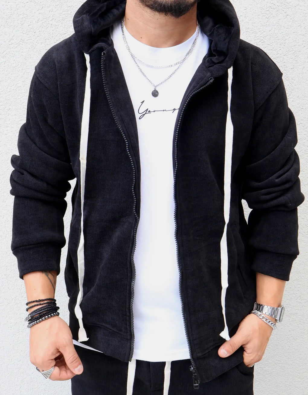 Texture Zip Hoodie