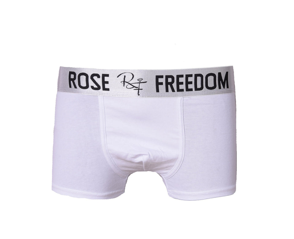 Men's Boxer Trunk - White-ROSE OF FREEDOM-MEGASTORES