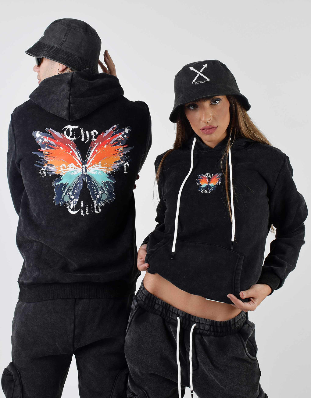 Hoodie Butterfly Washed