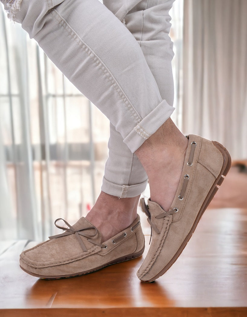 Moccasin Suede Beige - MEGASTORES